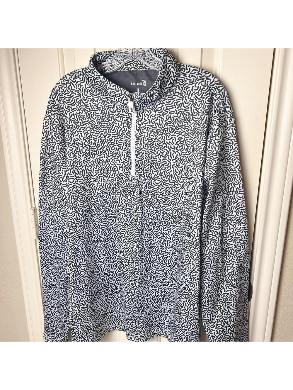 Bogey Bros Golf 1/4 Zip Pullover Hidden Words Performance Men's Large Q-Zip
